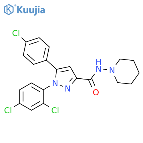 1H-Pyrazole-3-carboxamide,5-(4-chlorophenyl)-1-(2,4-dichlorophenyl)-N-1-piperidinyl- structure