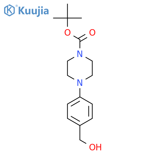 tert-Butyl 4-(4-(hydroxymethyl)phenyl)piperazine-1-carboxylate structure