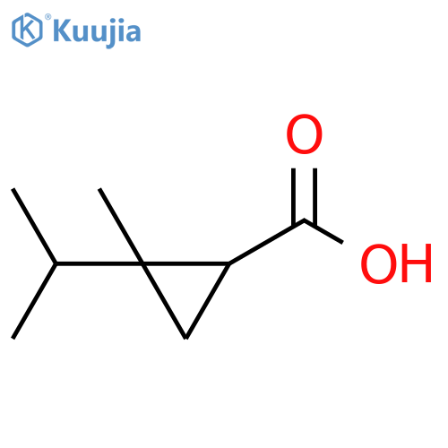 2-methyl-2-(propan-2-yl)cyclopropane-1-carboxylic acid structure
