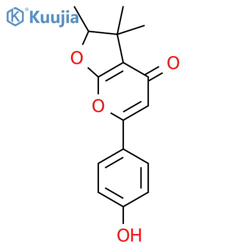 4H-Furo[2,3-b]pyran-4-one,2,3-dihydro-6-(4-hydroxyphenyl)-2,3,3-trimethyl-, (-)- structure