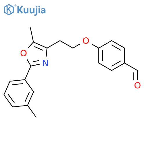 Benzaldehyde, 4-[2-[5-methyl-2-(3-methylphenyl)-4-oxazolyl]ethoxy]- structure