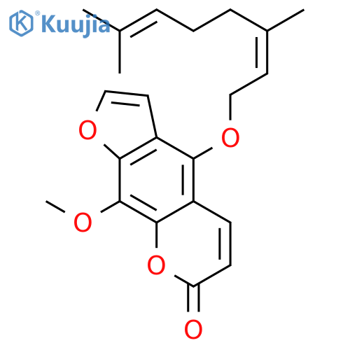 4-(3,7-dimethyl-octa-2,6-dienyloxy)-9-methoxy-furo[3,2-g]chromen-7-one structure