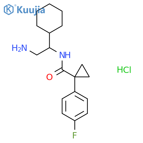 N-(2-Amino-1-cyclohexylethyl)-1-(4-fluorophenyl)cyclopropane-1-carboxamide;hydrochloride structure