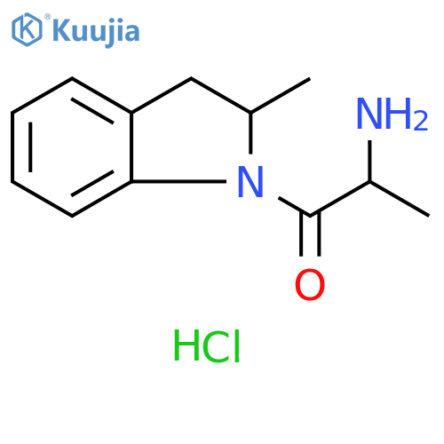 2-amino-1-(2-methyl-2,3-dihydro-1H-indol-1-yl)propan-1-one hydrochloride structure