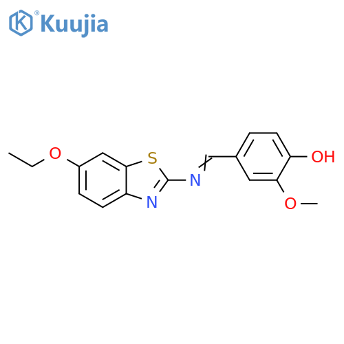 Phenol, 4-[[(6-ethoxy-2-benzothiazolyl)imino]methyl]-2-methoxy- structure