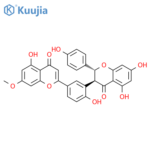 4H-1-Benzopyran-4-one,2,3-dihydro-5,7-dihydroxy-3-[2-hydroxy-5-(5-hydroxy-7-methoxy-4-oxo-4H-1-benzopyran-2-yl)phenyl]-2-(4-hydroxyphenyl)-,(2R,3S)- structure
