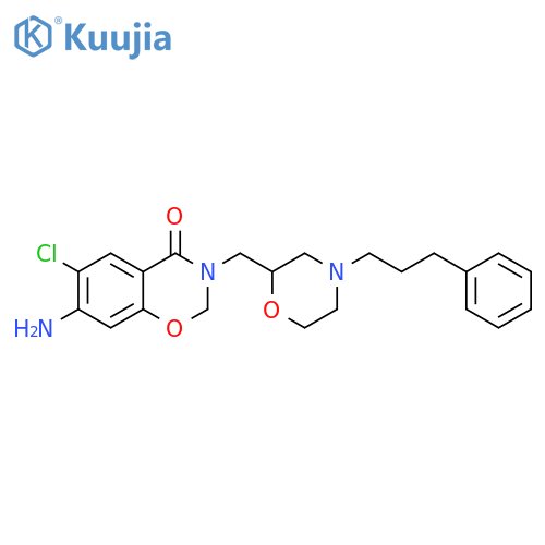 4H-1,3-Benzoxazin-4-one, 7-amino-6-chloro-2,3-dihydro-3-[[4-(3-phenylpropyl)-2-morpholinyl]methyl]- structure