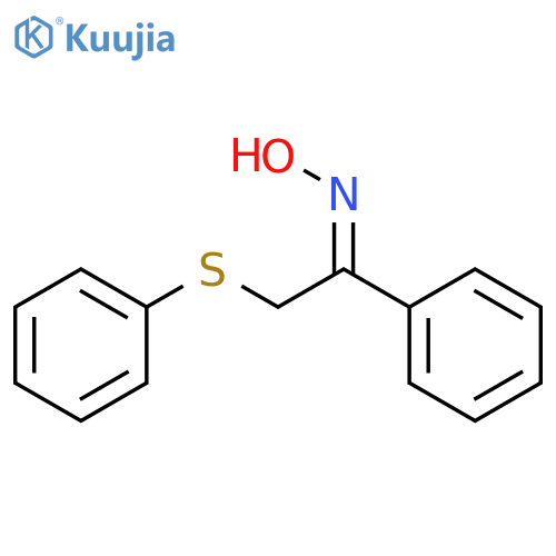 Ethanone, 1-phenyl-2-(phenylthio)-, oxime, (Z)- structure