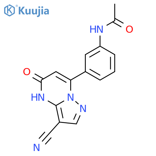 Acetamide,N-[3-(3-cyano-4,5-dihydro-5-oxopyrazolo[1,5-a]pyrimidin-7-yl)phenyl]- structure