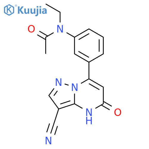 Acetamide,N-[3-(3-cyano-4,5-dihydro-5-oxopyrazolo[1,5-a]pyrimidin-7-yl)phenyl]-N-ethyl- structure