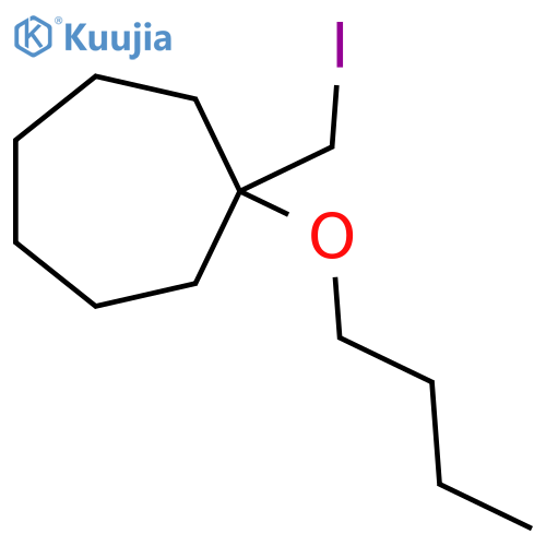 1-butoxy-1-(iodomethyl)cycloheptane structure