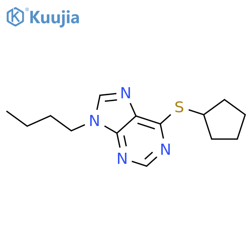 9H-Purine,9-butyl-6-(cyclopentylthio)- structure