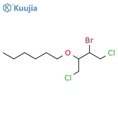 1-(3-bromo-1,4-dichlorobutan-2-yl)oxyhexane structure