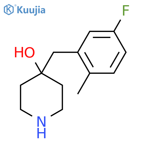 4-(5-fluoro-2-methylphenyl)methylpiperidin-4-ol structure