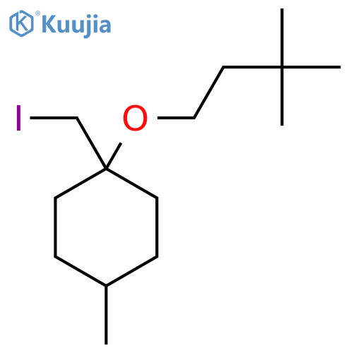 1-(3,3-dimethylbutoxy)-1-(iodomethyl)-4-methylcyclohexane structure
