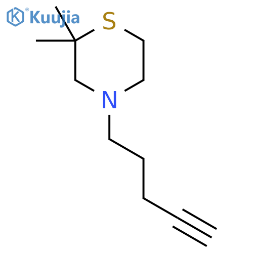 2,2-dimethyl-4-(pent-4-yn-1-yl)thiomorpholine structure