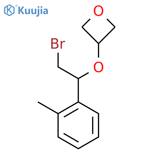 3-2-bromo-1-(2-methylphenyl)ethoxyoxetane structure
