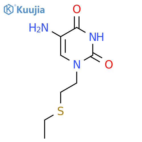 5-amino-1-2-(ethylsulfanyl)ethyl-1,2,3,4-tetrahydropyrimidine-2,4-dione structure