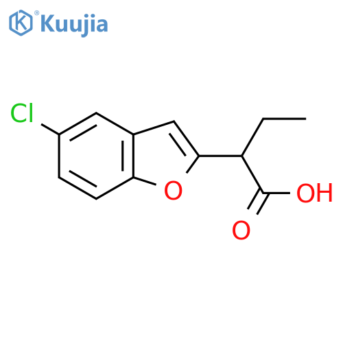 2-(5-chloro-1-benzofuran-2-yl)butanoic acid structure