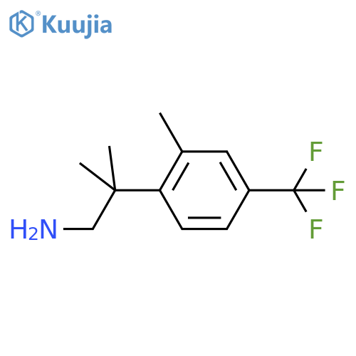 2-methyl-2-2-methyl-4-(trifluoromethyl)phenylpropan-1-amine structure