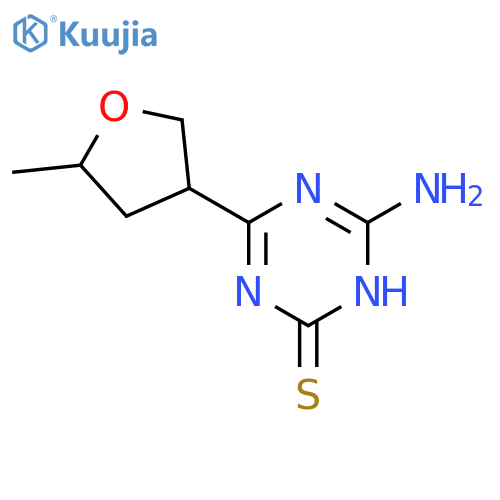 1,3,5-Triazine-2(1H)-thione, 6-amino-4-(tetrahydro-5-methyl-3-furanyl)- structure
