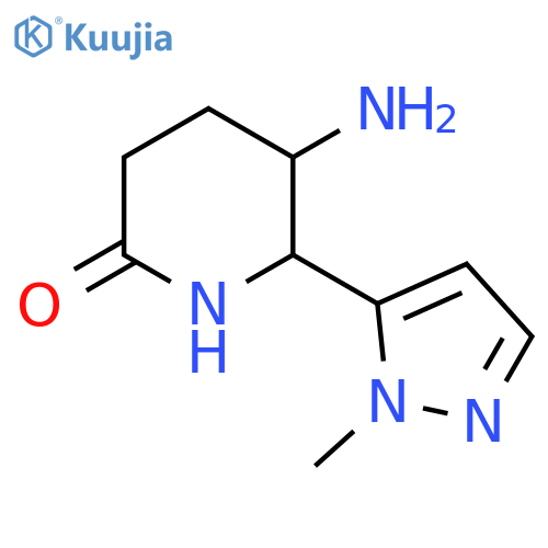 5-amino-6-(1-methyl-1H-pyrazol-5-yl)piperidin-2-one structure
