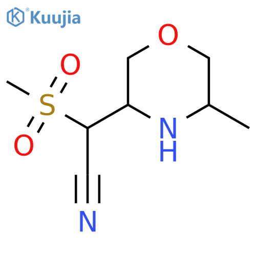 2-Methanesulfonyl-2-(5-methylmorpholin-3-yl)acetonitrile structure