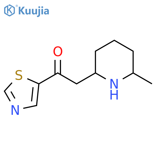 2-(6-Methylpiperidin-2-yl)-1-(1,3-thiazol-5-yl)ethan-1-one structure