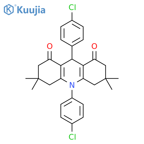 1,8(2H,5H)-Acridinedione, 9,10-bis(4-chlorophenyl)-3,4,6,7,9,10-hexahydro-3,3,6,6-tetramethyl- structure
