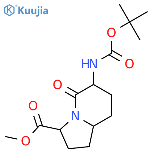 (3S,6S,8aS)-Methyl 6-((tert-butoxycarbonyl)amino)-5-oxooctahydroindolizine-3-carboxylate structure