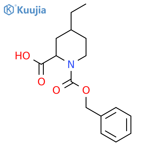 1-[(Benzyloxy)carbonyl]-4-ethylpiperidine-2-carboxylic acid structure