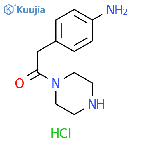 2-(4-aminophenyl)-1-(piperazin-1-yl)ethan-1-one structure