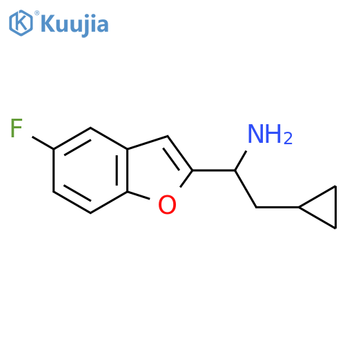 2-Cyclopropyl-1-(5-fluoro-1-benzofuran-2-yl)ethan-1-amine structure