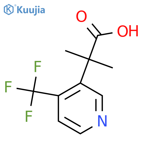 2-methyl-2-4-(trifluoromethyl)pyridin-3-ylpropanoic acid structure