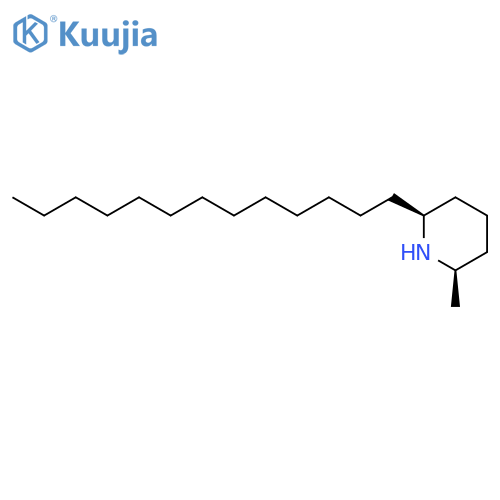 Piperidine, 2-methyl-6-tridecyl-, (2R-cis)- structure