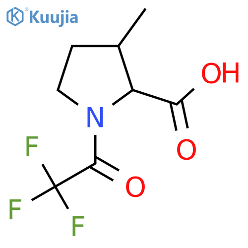 3-Methyl-1-(trifluoroacetyl)pyrrolidine-2-carboxylic acid structure