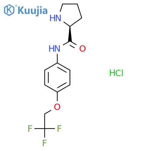 (2S)-N-[4-(2,2,2-trifluoroethoxy)phenyl]pyrrolidine-2-carboxamide hydrochloride structure