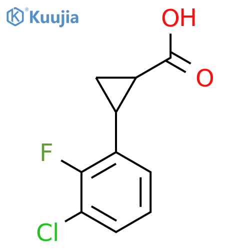 2-(3-chloro-2-fluorophenyl)cyclopropane-1-carboxylic acid structure