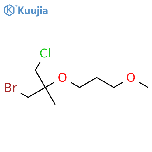 1-bromo-3-chloro-2-(3-methoxypropoxy)-2-methylpropane structure