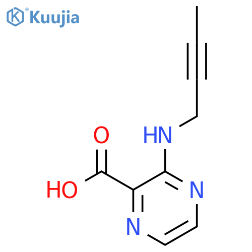 3-(but-2-yn-1-yl)aminopyrazine-2-carboxylic acid structure