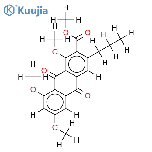 Me ester,tri-Me ether-1,6,8-Trihydroxy-3-propylanthraquinone-2-carboxylic acid structure
