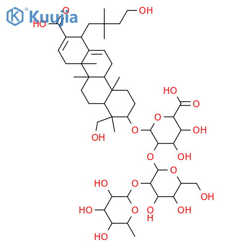 3,22,23-Trihydroxy-17,22-seco-12,16-oleanadien-28-oic acid; 3β-form, 3-O-[α-L-Rhamnopyranosyl-(1→2)-β-D-galactopyranosyl-(1→2)-β-D-glucuronopyranoside] structure