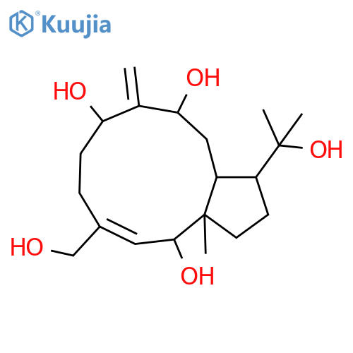 4,9,11-Cyclopentacycloundecenetriol, 1,2,3,3a,4,7,8,9,10,11,12,12a-dodecahydro-6-(hydroxymethyl)-1-(1-hydroxy-1-methylethyl)-3a-methyl-10-methylene-, (1R,3aS,4S,5E,9S,11R,12aS)-rel-(-)- (9CI) structure