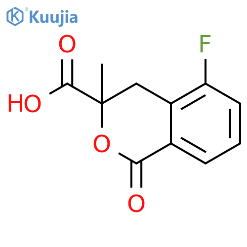 1H-2-Benzopyran-3-carboxylic acid, 5-fluoro-3,4-dihydro-3-methyl-1-oxo- structure