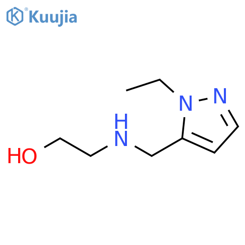 2-{(1-ethyl-1H-pyrazol-5-yl)methylamino}ethan-1-ol structure