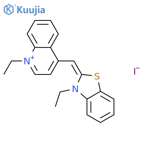 Quinolinium,1-ethyl-4-[(3-ethyl-2(3H)-benzothiazolylidene)methyl]-, iodide (1:1) structure