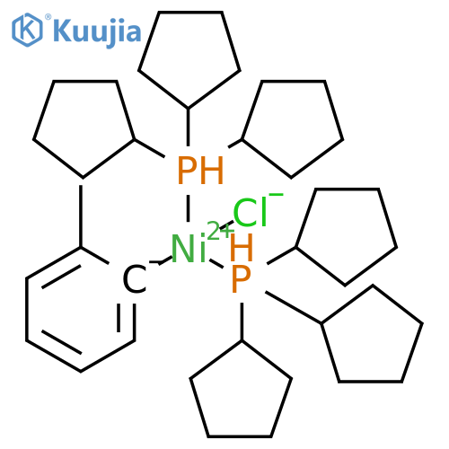 trans-Bis(tricyclopentylphosphine)(2-methylphenyl)nickel(II) chloride structure