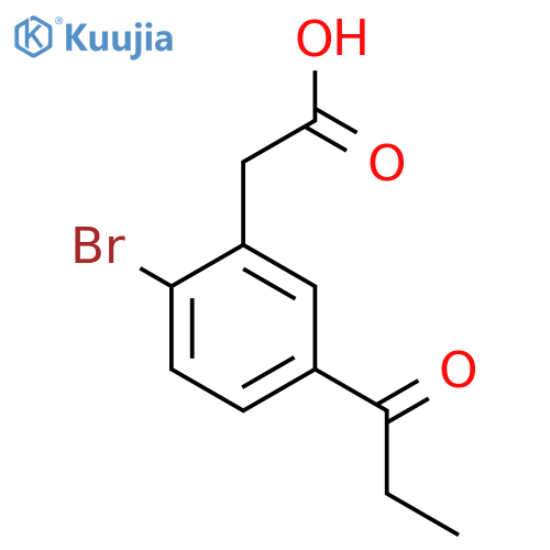 2-Bromo-5-propionylphenylacetic acid structure