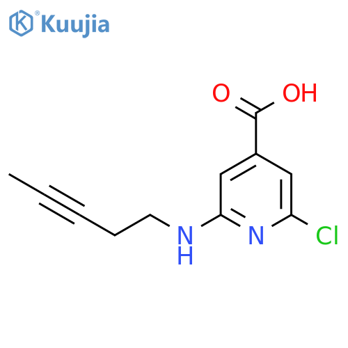 2-chloro-6-(pent-3-yn-1-yl)aminopyridine-4-carboxylic acid structure
