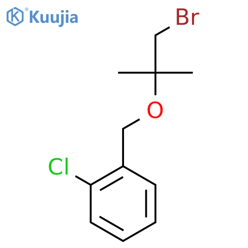 1-{(1-bromo-2-methylpropan-2-yl)oxymethyl}-2-chlorobenzene structure